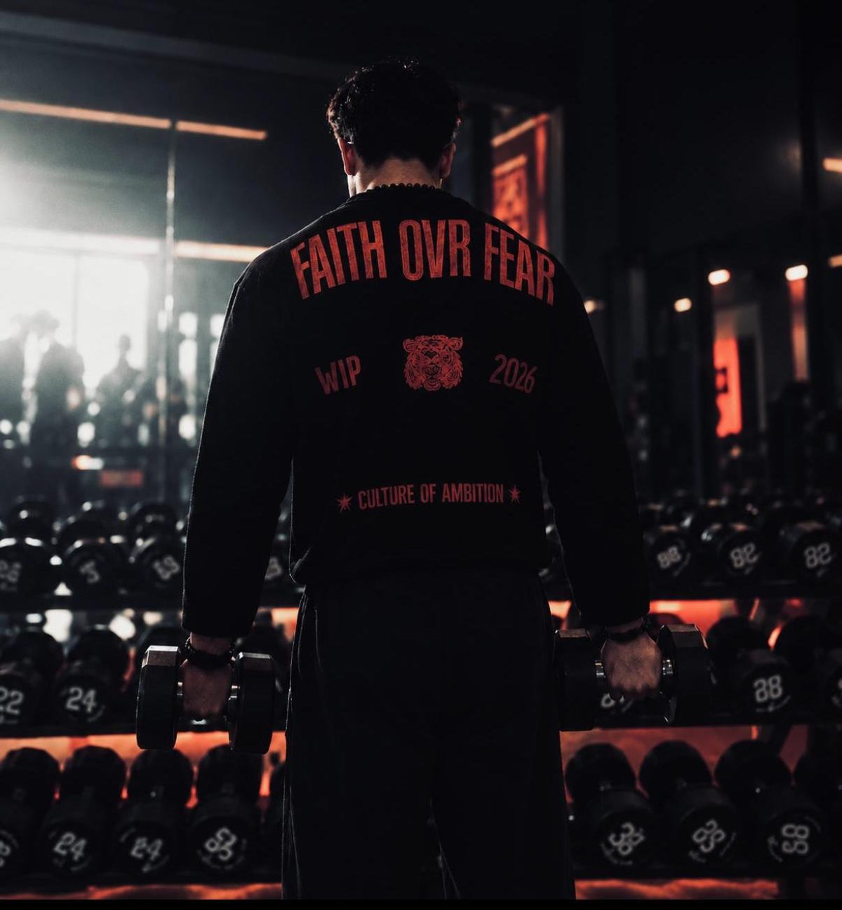 FAITH OVER FEAR WAFFLE TEE RED